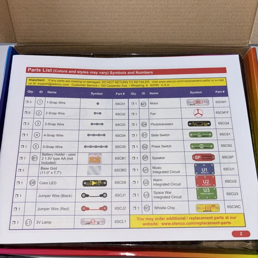 Elenco Snap Circuits SC100 Electronics Exploration Kit 100+ Projects Complete